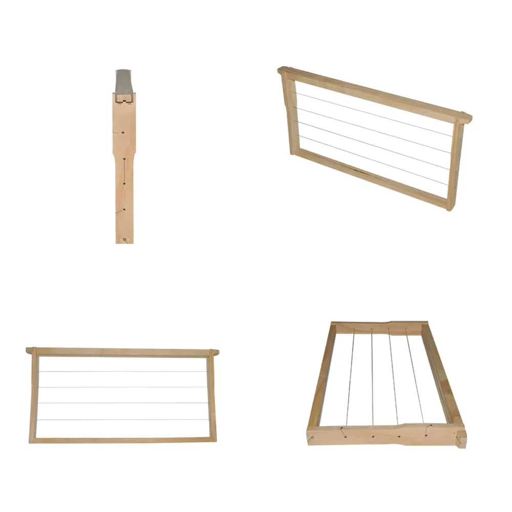 10x Wire Beehive Frame | Assembled Wood Steel | Unwaxed Deep Hive Frames | Beekeeping