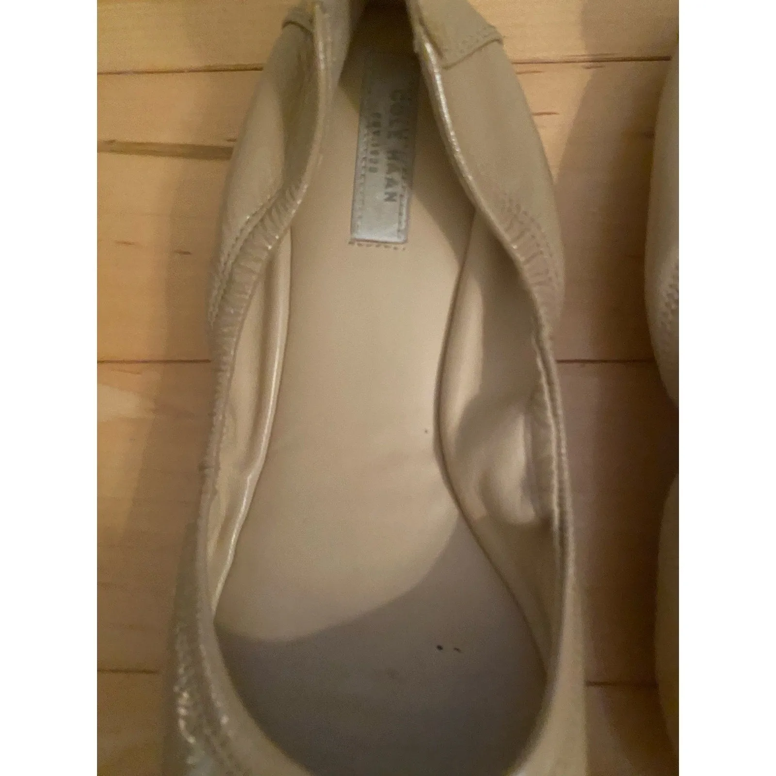Cole Haan Avery Tan Patent Leather Ballet Flats Size 6.5