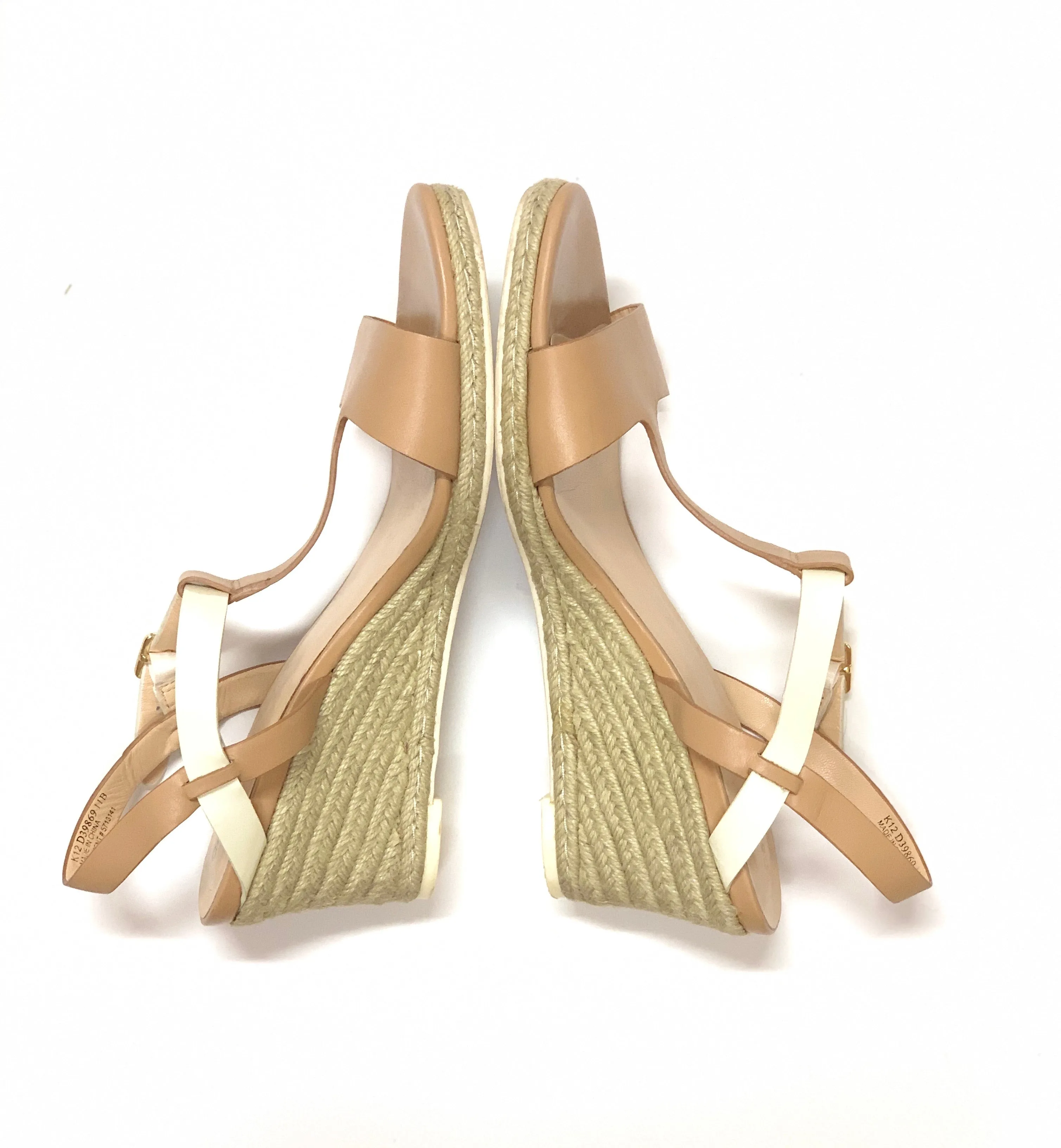 COLE HAAN ELIZABETH T-STRAP ESPADRILLE WEDGE SANDALS SIZE 11