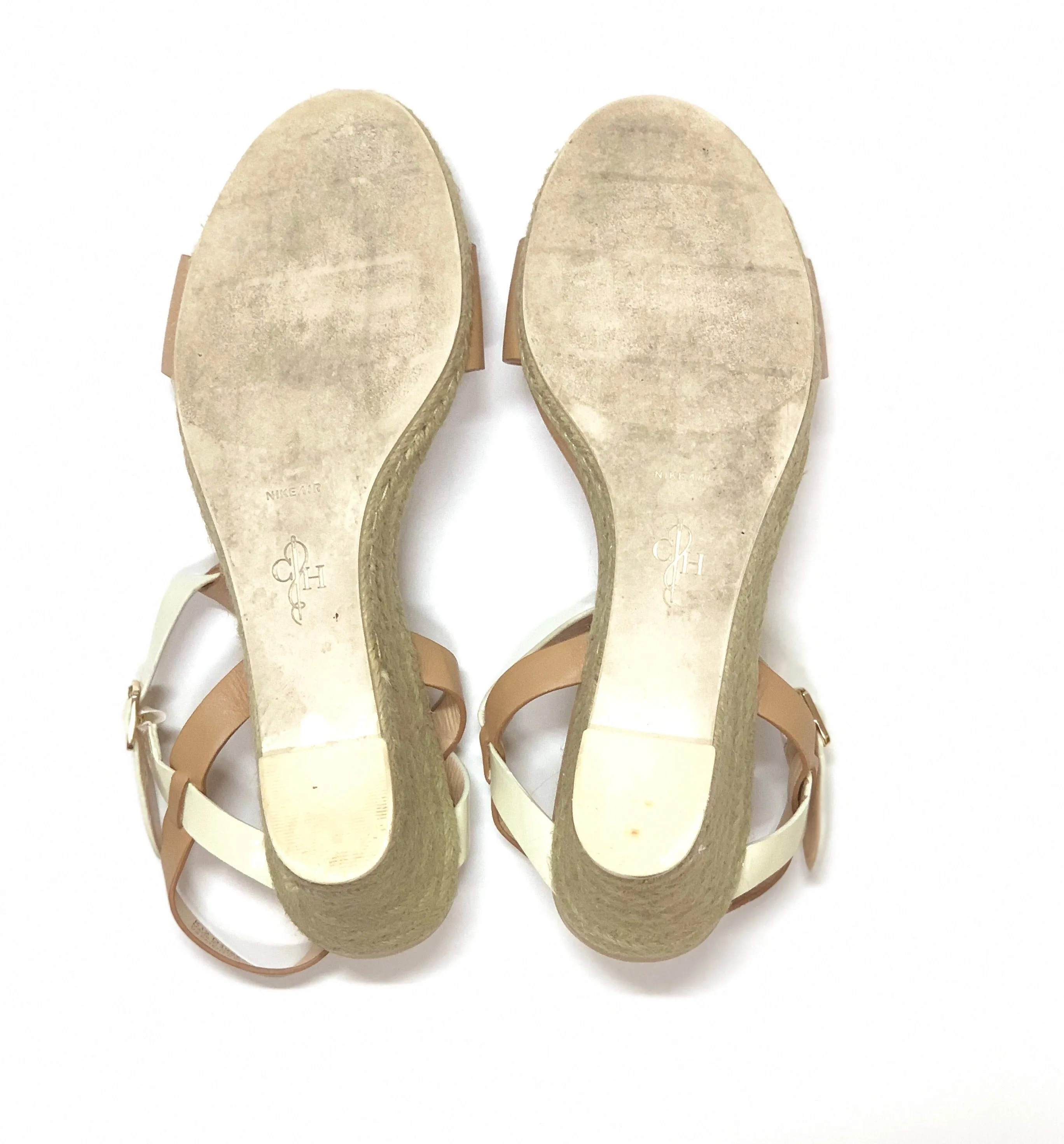 COLE HAAN ELIZABETH T-STRAP ESPADRILLE WEDGE SANDALS SIZE 11