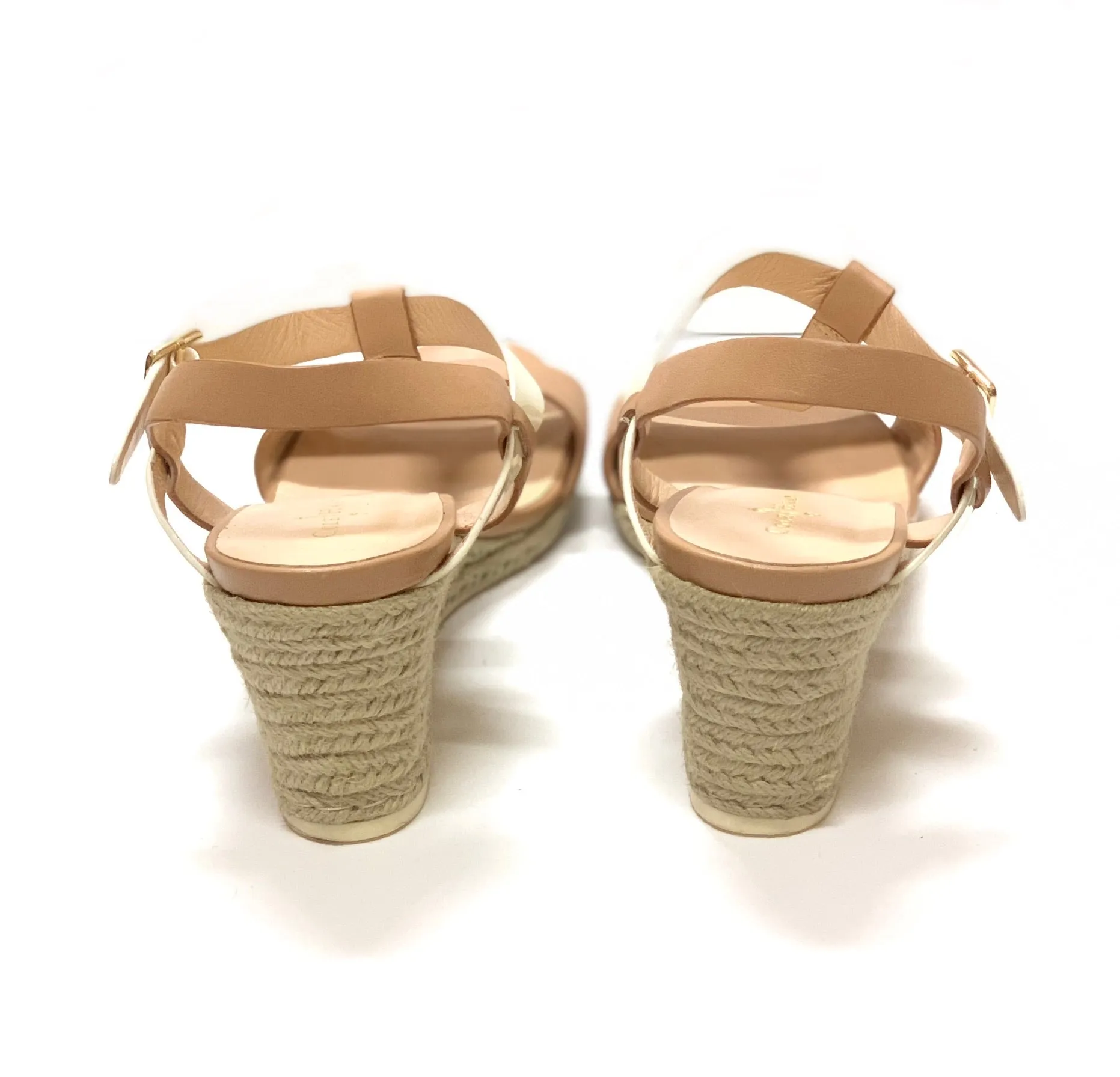 COLE HAAN ELIZABETH T-STRAP ESPADRILLE WEDGE SANDALS SIZE 11
