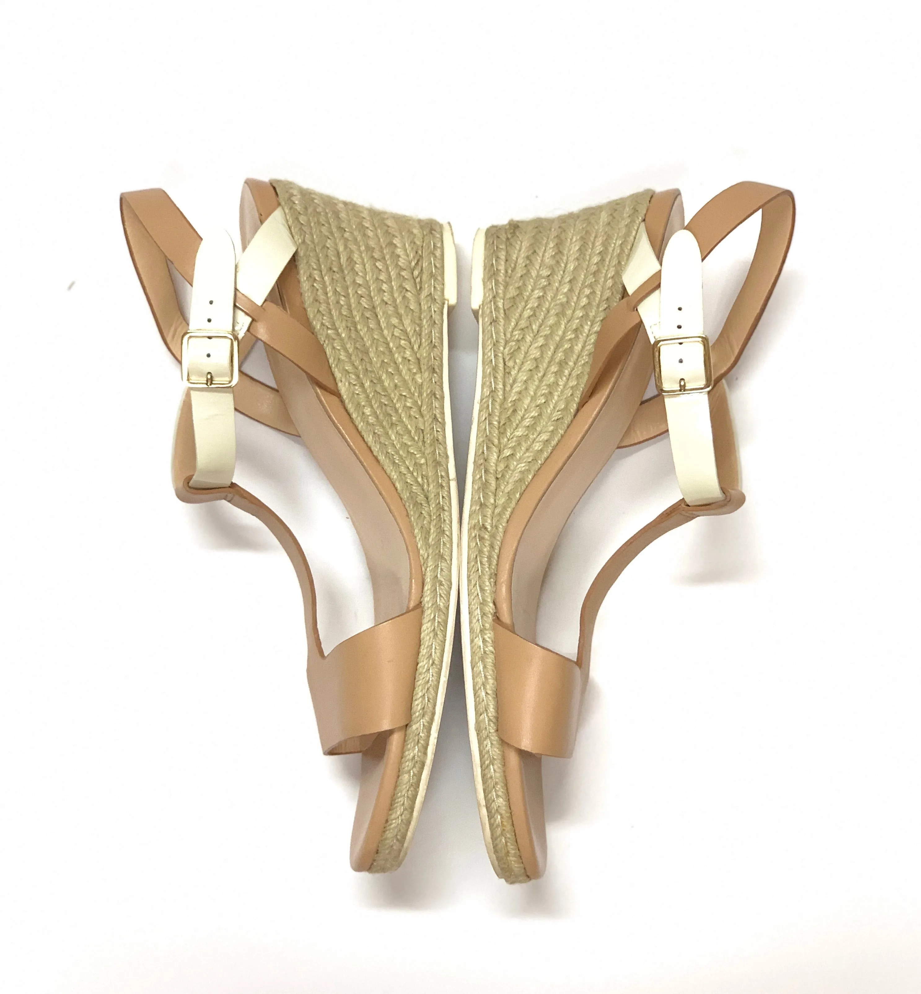 COLE HAAN ELIZABETH T-STRAP ESPADRILLE WEDGE SANDALS SIZE 11
