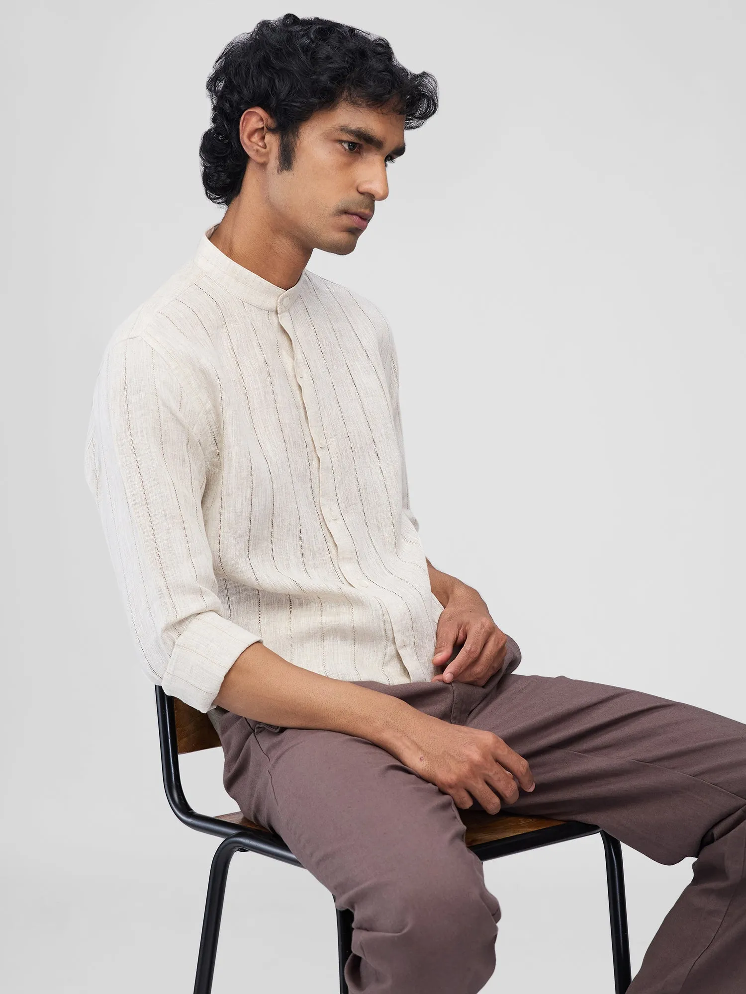 Dune 100% Linen Stripes Shirt