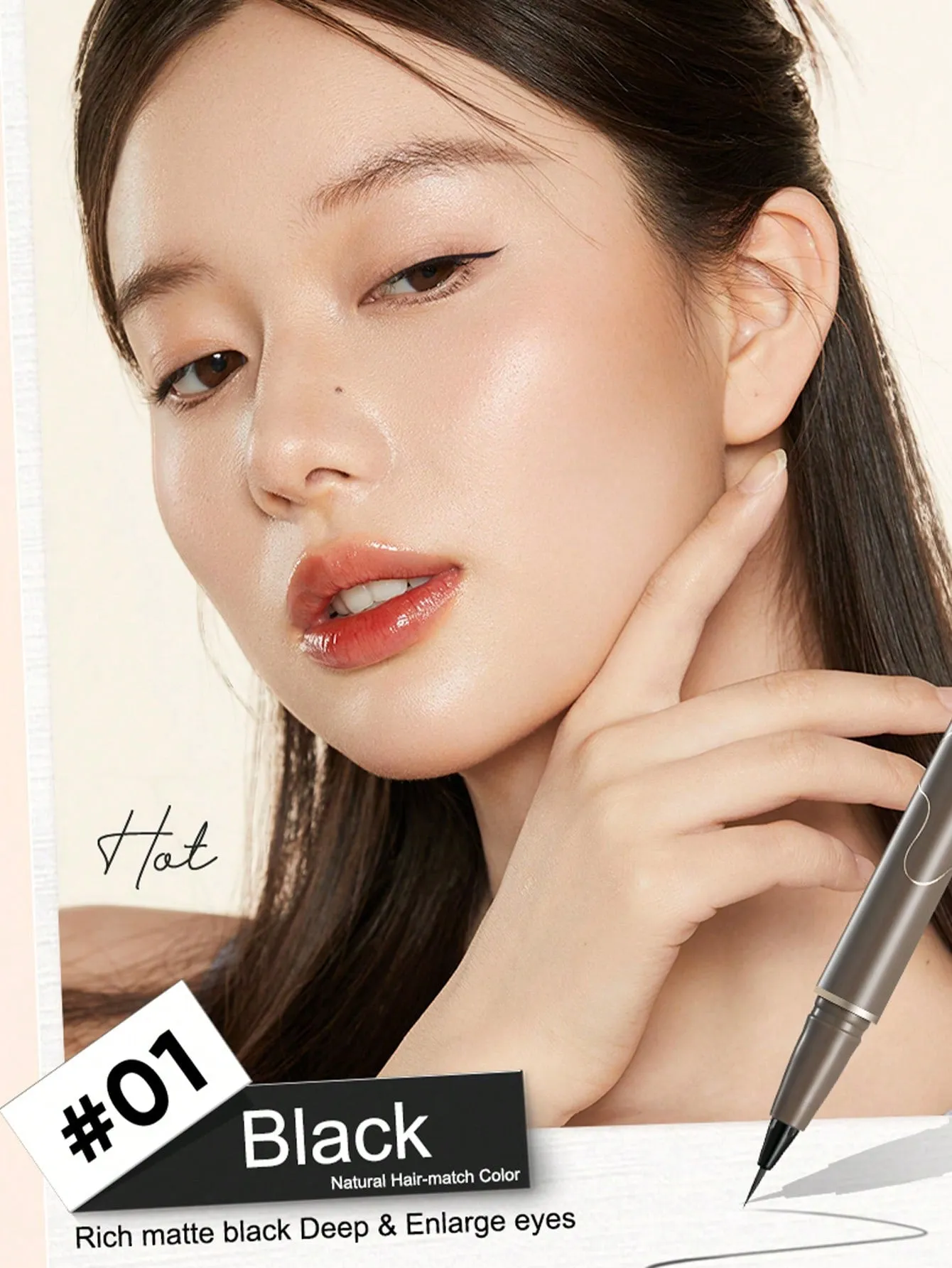JUDYDOLL JUDYDOLL Slim Liquid Eyeliner 400mg, Ultra-Fine, Quick-Drying, Waterproof, Non-Smudging Brown Eyeliner Pen