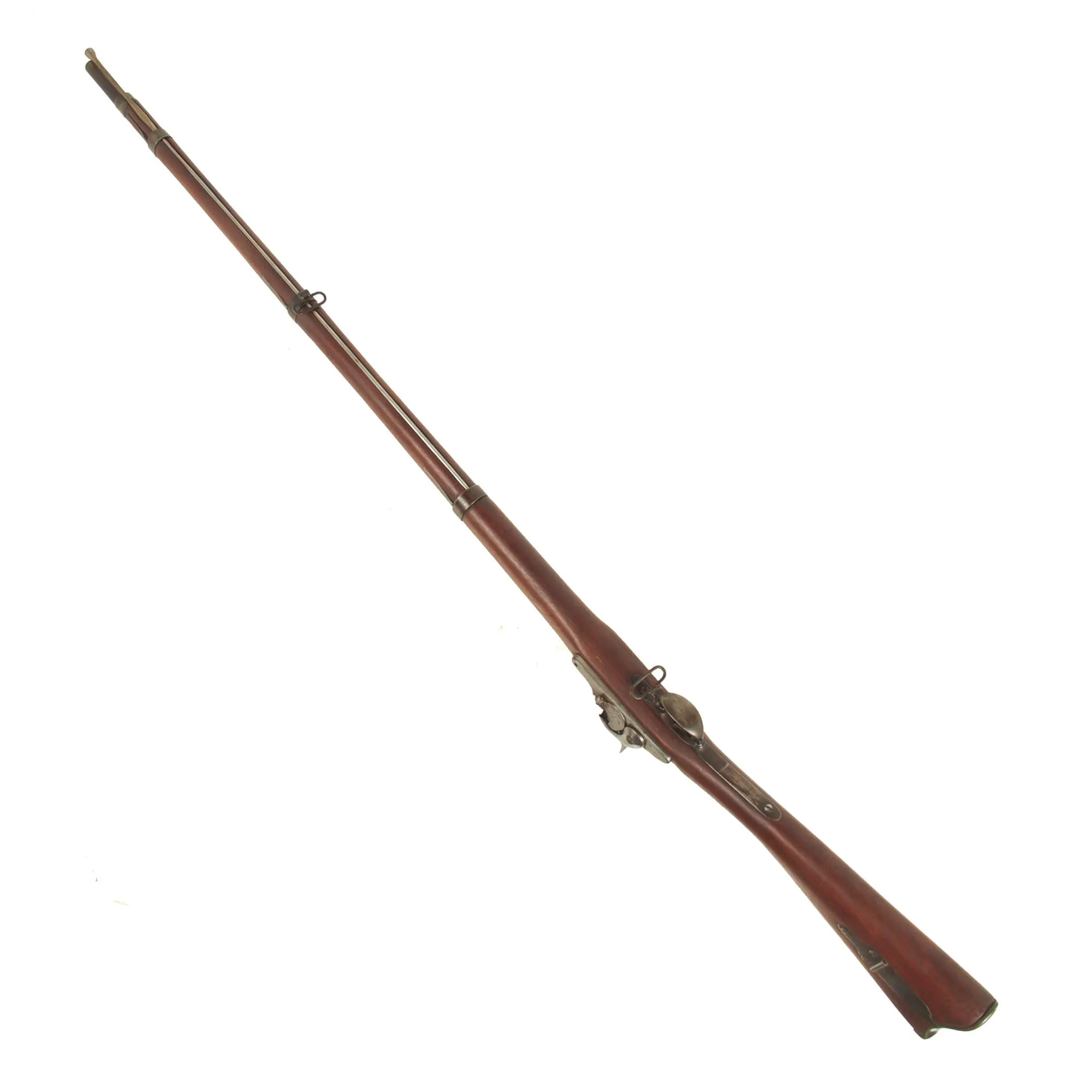Original U.S. Civil War Springfield M1855 Rifled Musket by Harpers Ferry with Taper Primer System, Patch Box & Modified Stock - dated 1858